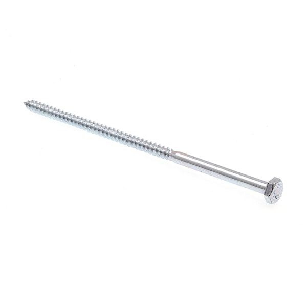 Prime-Line Hex Lag Screw 1/4in X 6in A307 Grade A Zinc Plated Steel 100PK 9055422 - main